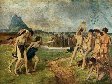 Jóvenes espartanos ejerciendo 1860 1 Edgar Degas Pinturas al óleo